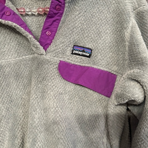 Patagonia Re-Tool Snap-T Pullover sweater jacket gray purple fleece - Picture 6 of 11